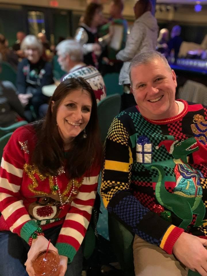Guests wearing festive sweaters at a previous Rockton Lions Christmas party